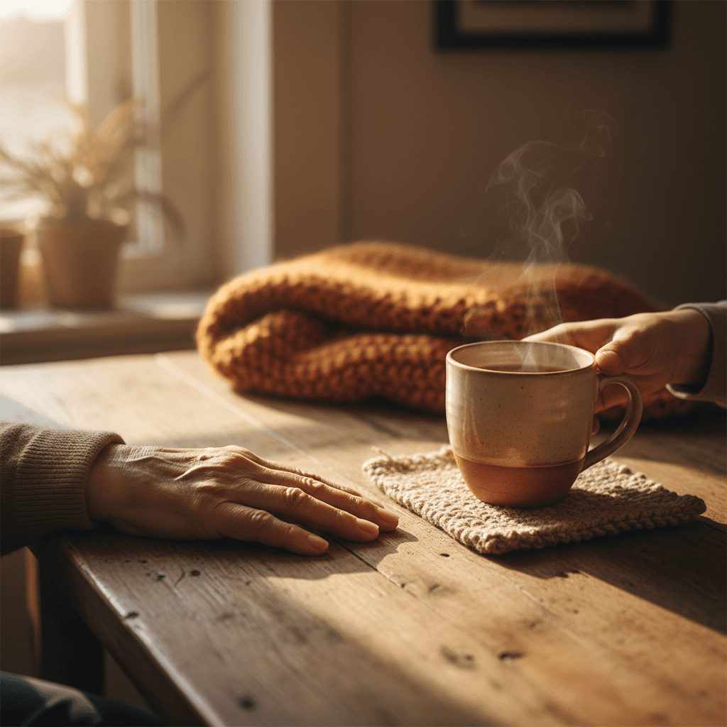 Caregiver providing compassionate care to elderly adult