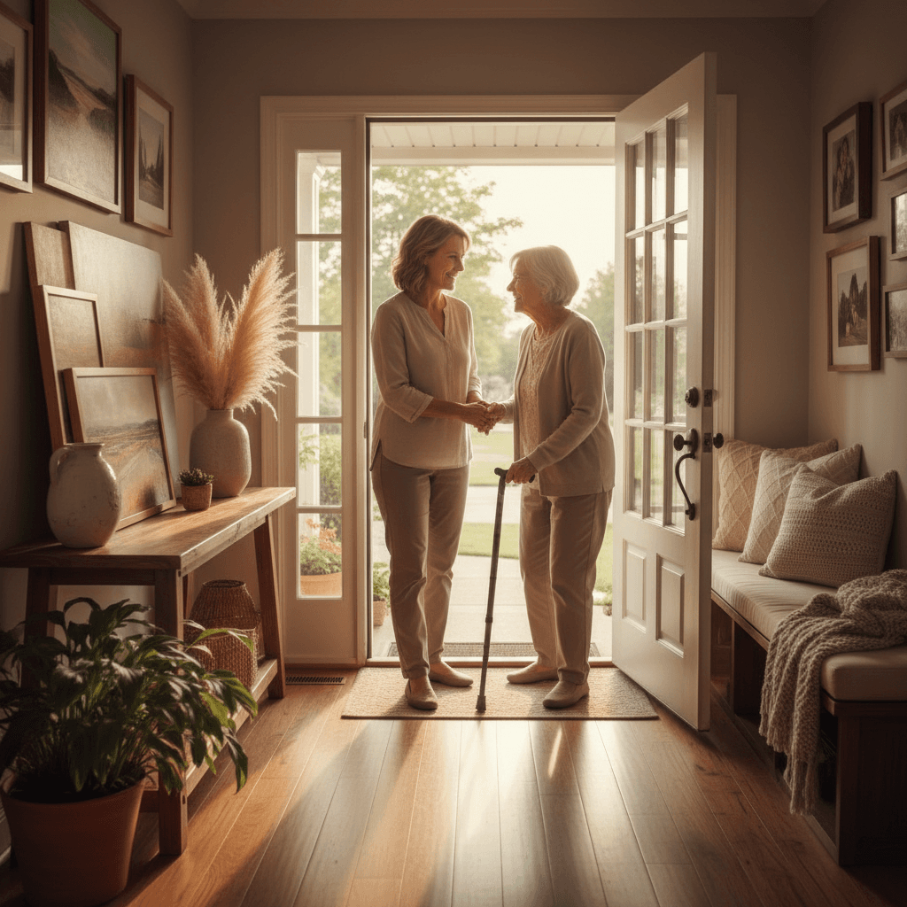 Welcoming entryway reflecting Precious Minds commitment to care